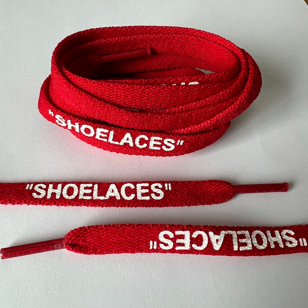 Flat Waxed Athletic Shoelaces - Red with Silver Tips - Fintoco - The  Finishing Touch Company